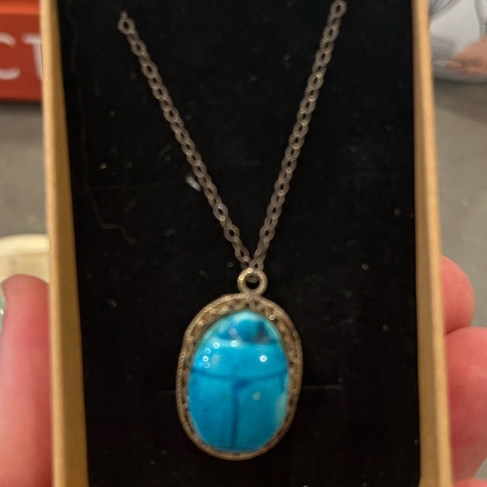 Vintage Egyptian Revival 925 Sterling Silver Necklace